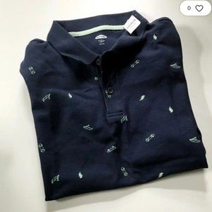 Navy Blue Skateboarding Collared Tee